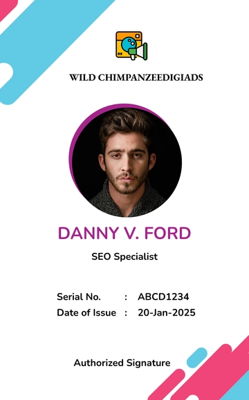 Free Digital Advertising Agency ID Card Template to Edit Online
