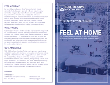 Free Modern Vacation Rental Bi-Fold Brochure Template to Edit Online