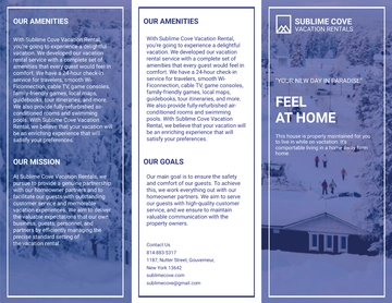 Free Modern Vacation Rental Tri-fold Brochure Template to Edit Online