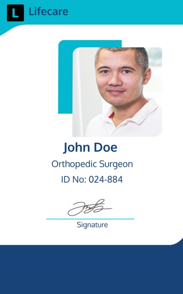 Free Simple Clinic ID Card Template to Edit Online