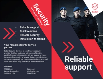 Free Security Services Bi-Fold Brochure Template to Edit Online