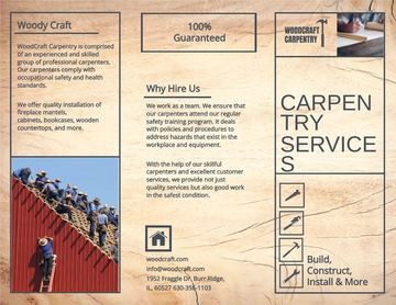 Free Carpenter Tri-Fold Brochure Template to Edit Online