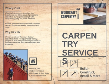 Free Carpenter Bi-Fold Brochure Template to Edit Online