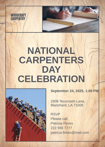 Free Carpenter Invitation Template to Edit Online | Template.net