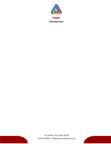 Free Handyman Letterhead Template to Edit Online