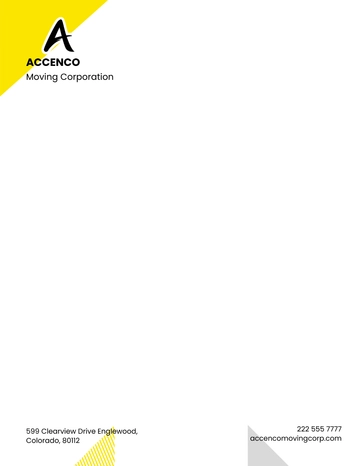 Free Moving Company Letterhead Template to Edit Online