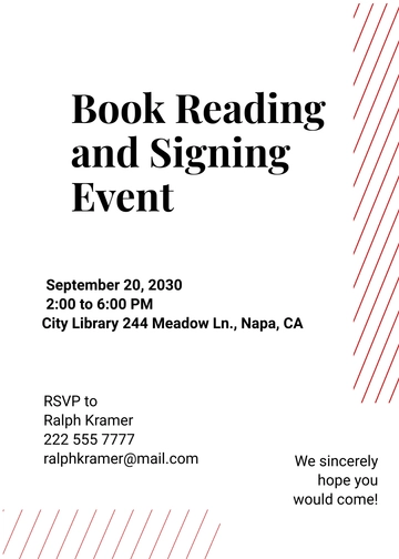 Free Author Invitation Template to Edit Online