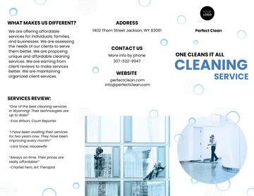 Free Cleaning Services Tri-Fold Brochure Template to Edit Online
