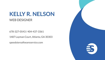 Free Creative Software Developer Business Card Template to Edit Online