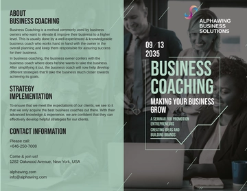 Free Business Coach Bi-Fold Brochure Template to Edit Online