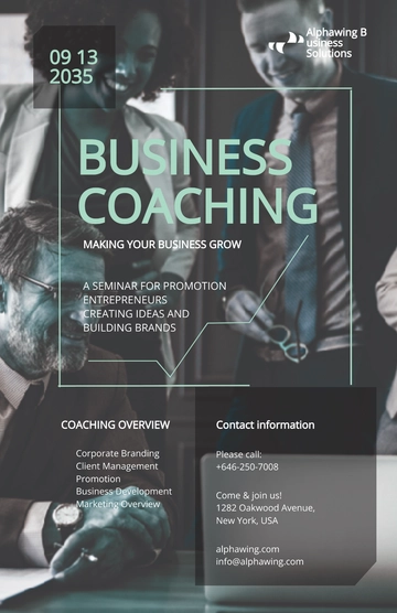Free Business Coach Poster Template to Edit Online