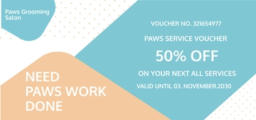 Free Pet Grooming Voucher Template to Edit Online