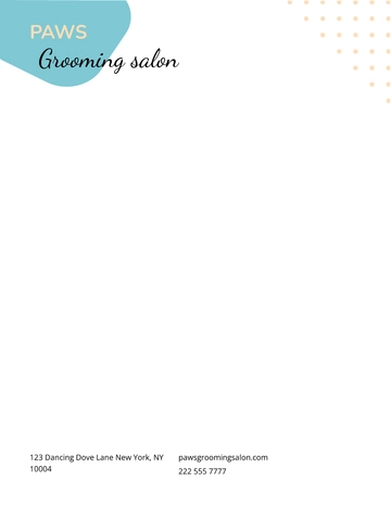 Free Pet Grooming Letterhead Template to Edit Online