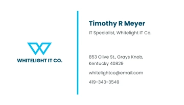 Free Flat IT Business Card Template to Edit Online