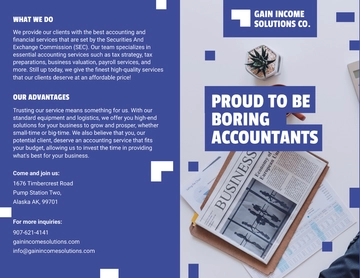 Free Accountancy Firm Bi-Fold Brochure Template to Edit Online