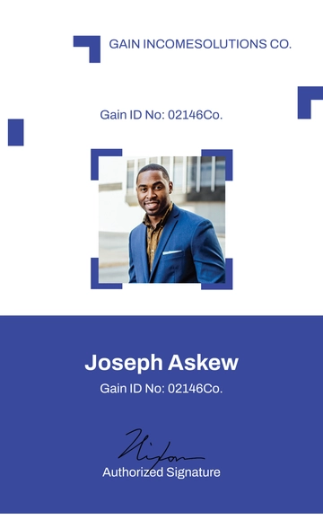 Free Accountancy Firm ID Card Template to Edit Online