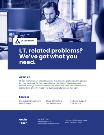 Free Elegant IT Services Flyer Template to Edit Online