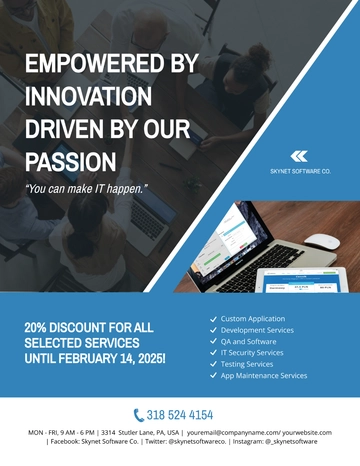 Free Software Services Flyer Template to Edit Online