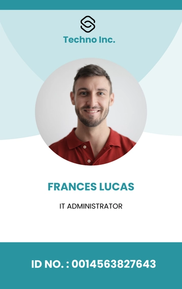 Free Elegant IT ID Card Template to Edit Online