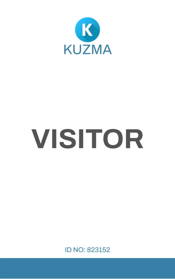 Free IT Company Visitor ID Card Template to Edit Online