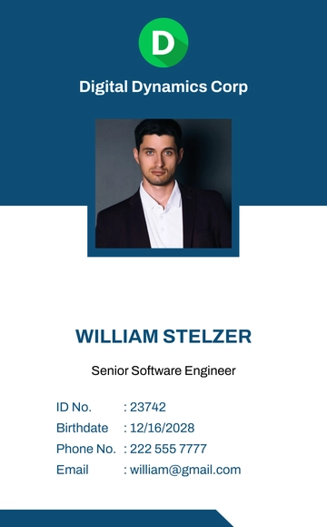 Free IT Employee ID Card Template to Edit Online