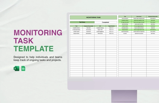 Monitoring Task Template Monitoring Task Template