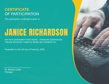 Free IT Participation Certificate Template to Edit Online