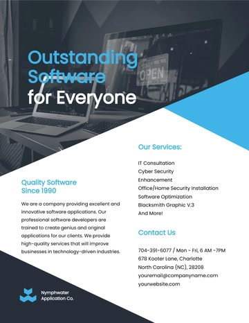 Free IT Application Software Flyer Template to Edit Online