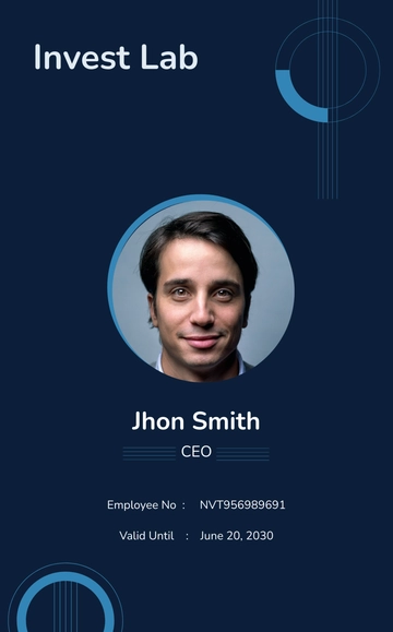 Free Financial Advisor ID Card Template to Edit Online