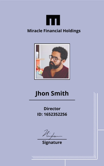 Free Investment Fund ID Card Template to Edit Online