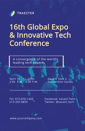 Free IT Conference Poster Template to Edit Online