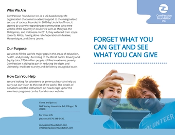 Free Charity Bi-Fold Brochure Template to Edit Online
