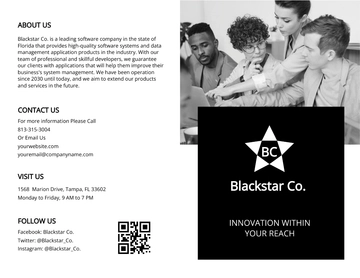 Free Bi-Fold Creative Software Brochure Template to Edit Online