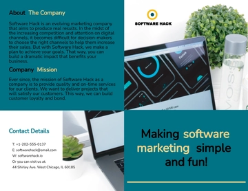Free Bi-Fold Software Marketing Brochure Template to Edit Online