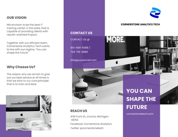 Free Tri-Fold IT Training Brochure Template to Edit Online