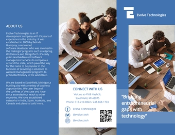 Free Tri-Fold IT Development Brochure Template to Edit Online