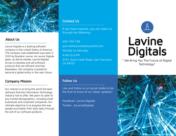 Free Tri-Fold IT Support Brochure Template to Edit Online