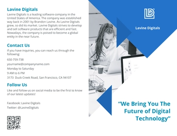 Free Bi-Fold Software Product Brochure Template to Edit Online