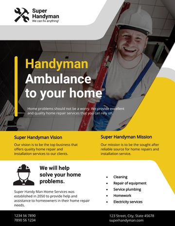 Free Handyman Services Flyer Template to Edit Online