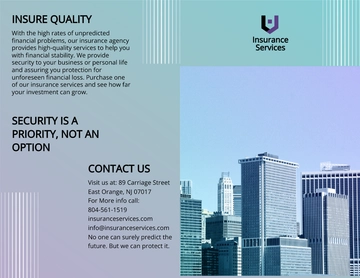 Free Commercial Insurance Agency Bi-Fold Brochure Template to Edit Online