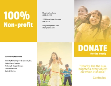 Free NGO Tri-Fold Brochure Template to Edit Online