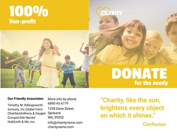 Free NGO Bi-Fold Brochure Template to Edit Online