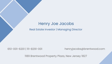 Free Real Estate Investor Business Card Template to Edit Online