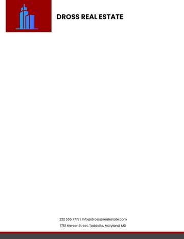 Free Commercial Real Estate Letterhead Template to Edit Online