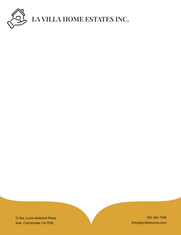 Free Luxury Real Estate Letterhead Template to Edit Online