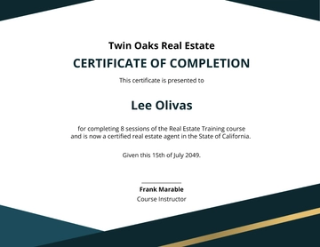 Free Modern Real Estate Certificate Template to Edit Online