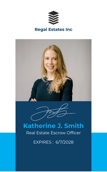 Free Modern Real Estate ID Card Template to Edit Online