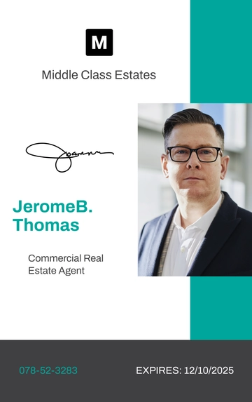 Free Real Estate Agency ID Card Template to Edit Online