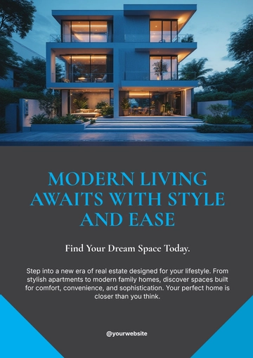 Free Modern Real Estate Poster Template to Edit Online