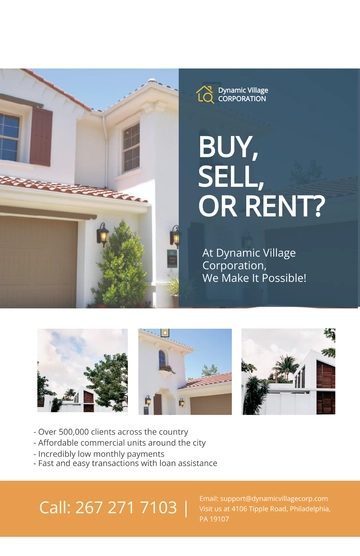 Free Commercial Real Estate Poster Template to Edit Online